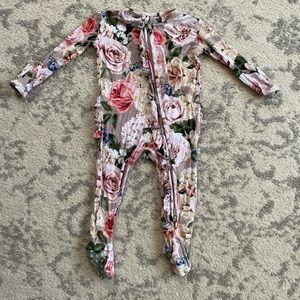 Posh Peanut Cassie Footed Ruffle Zipper one piece